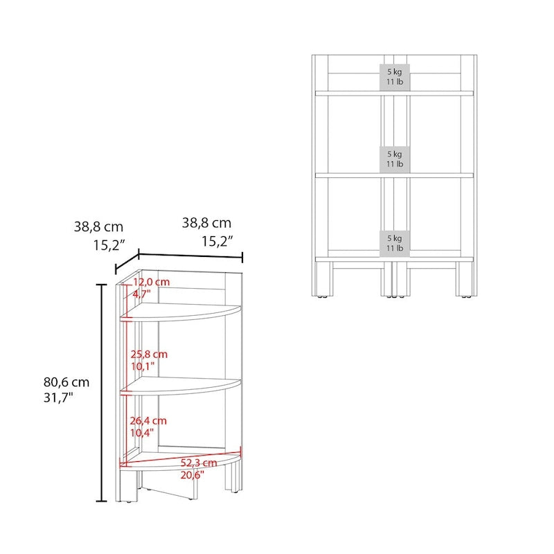 3-Tier Corner Shelf Unit for Living Room & Bedroom