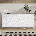 60" 4-Door Sideboard with Press-to-Open Doors, Wood Veneer & High-Gloss Finish
