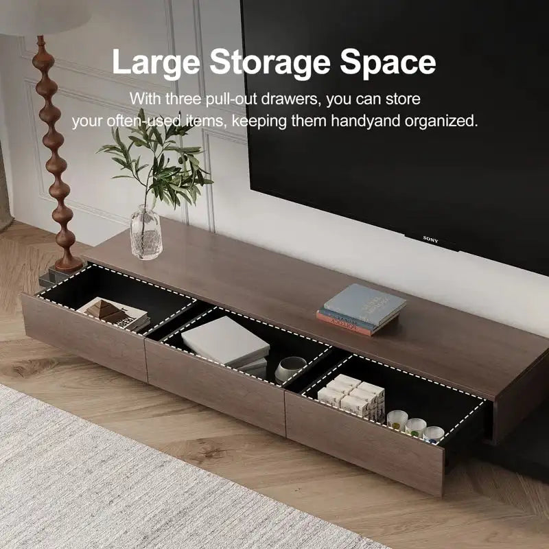 Extendable Media Console with 3 Drawers – 70" to 110"
