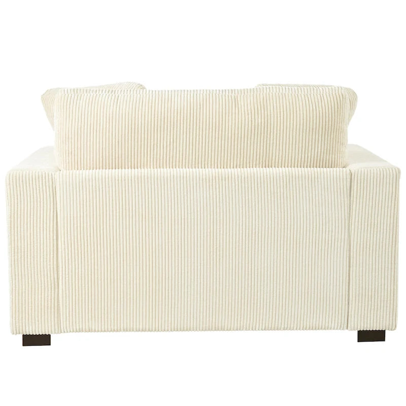 Extra grote chaise longue met poten van massief hout - beige