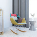Modern Upholstered Rocking Nursing Chair with Eiffel Base