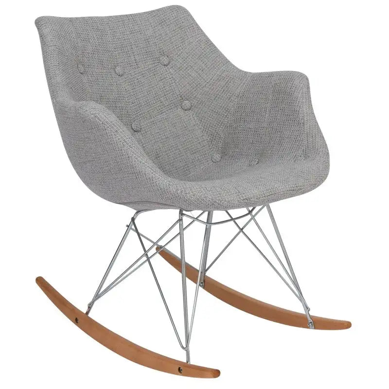 Modern Upholstered Rocking Nursing Chair with Eiffel Base