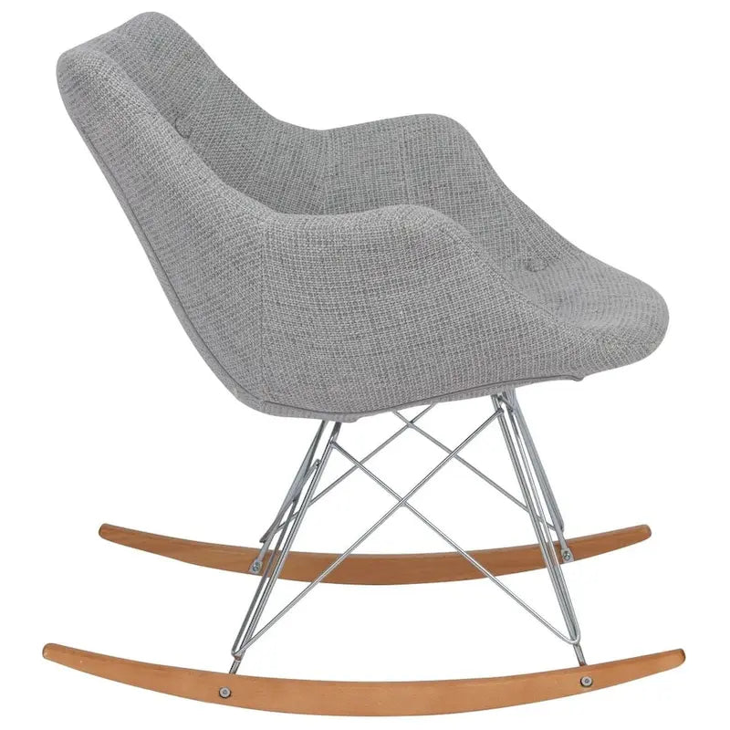 Modern Upholstered Rocking Nursing Chair with Eiffel Base