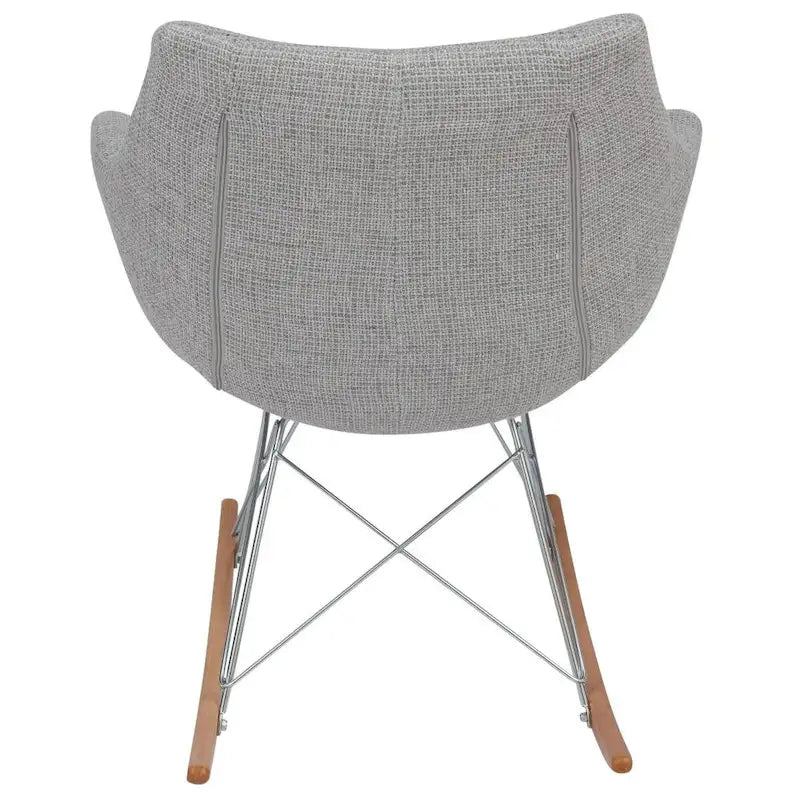 Modern Upholstered Rocking Nursing Chair with Eiffel Base