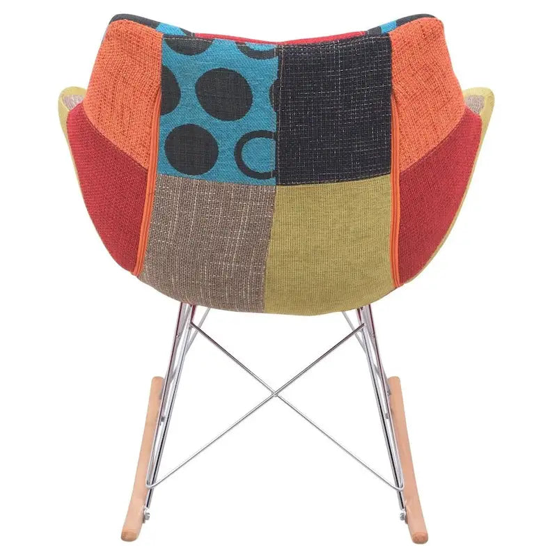 Modern Upholstered Rocking Nursing Chair with Eiffel Base