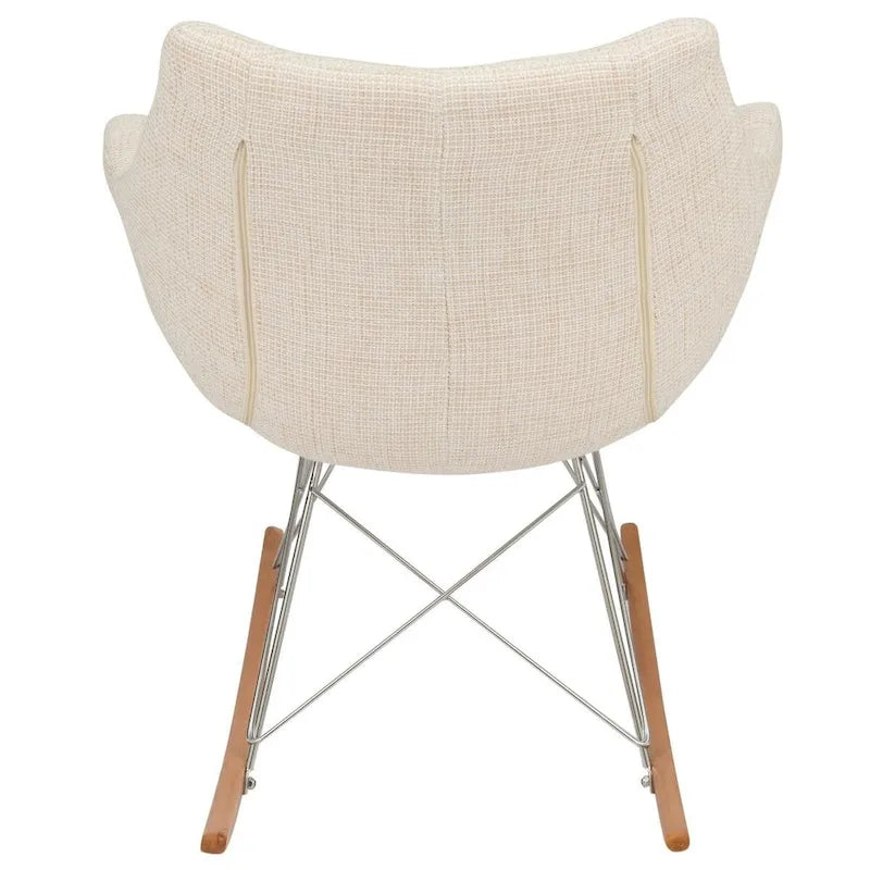 Modern Upholstered Rocking Nursing Chair with Eiffel Base