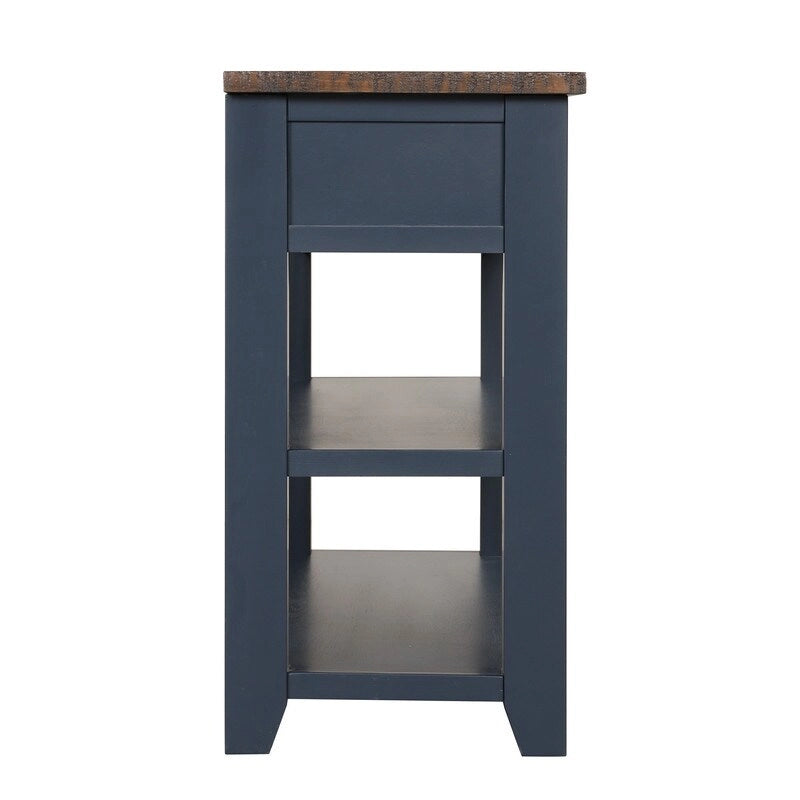 Vintage-Style Console Table with 3 Drawers & 2 Open Shelves