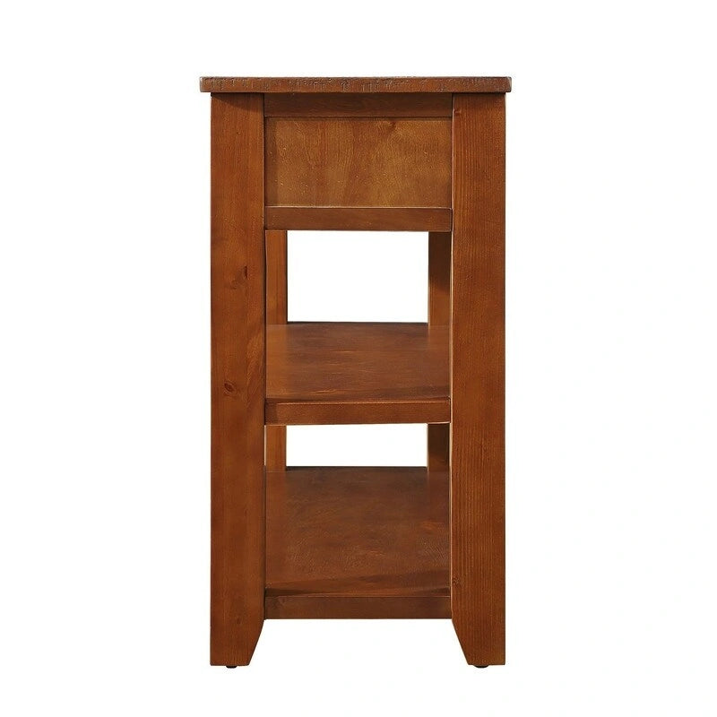 Vintage-Style Console Table with 3 Drawers & 2 Open Shelves
