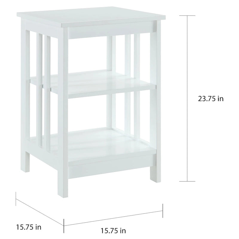 3-Tier End Table with Shelves
