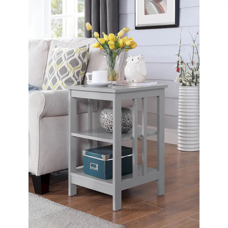 3-Tier End Table with Shelves