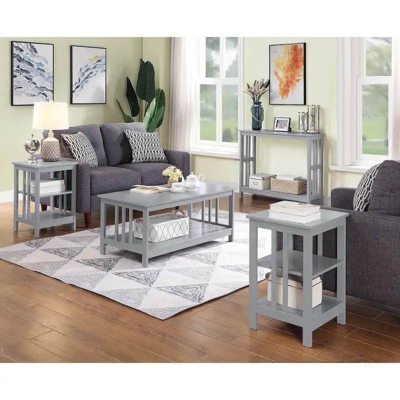 3-Tier End Table with Shelves