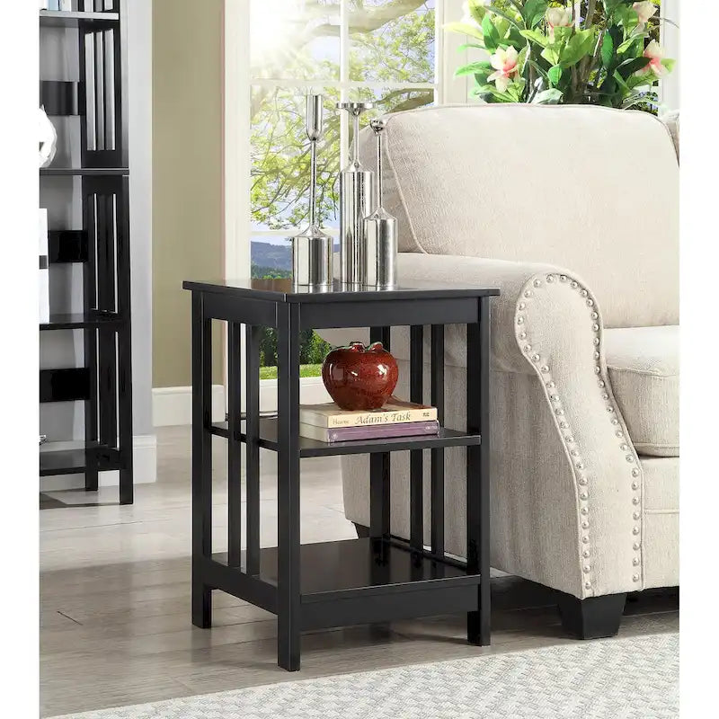 3-Tier End Table with Shelves