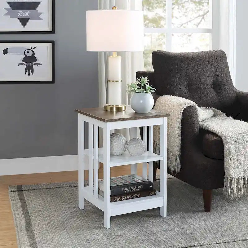 3-Tier End Table with Shelves