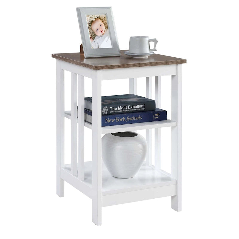 3-Tier End Table with Shelves