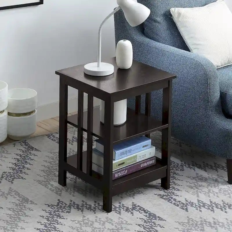 3-Tier End Table with Shelves