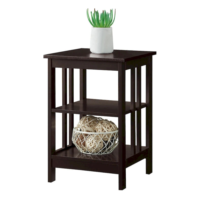3-Tier End Table with Shelves