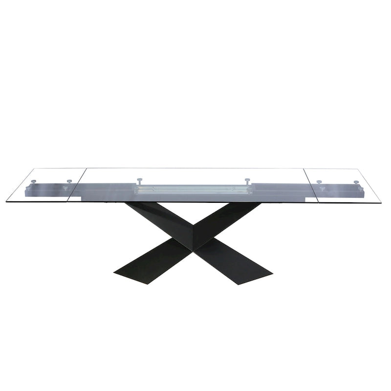 Extendable Glass Top Dining Table – Seats 6 to 10