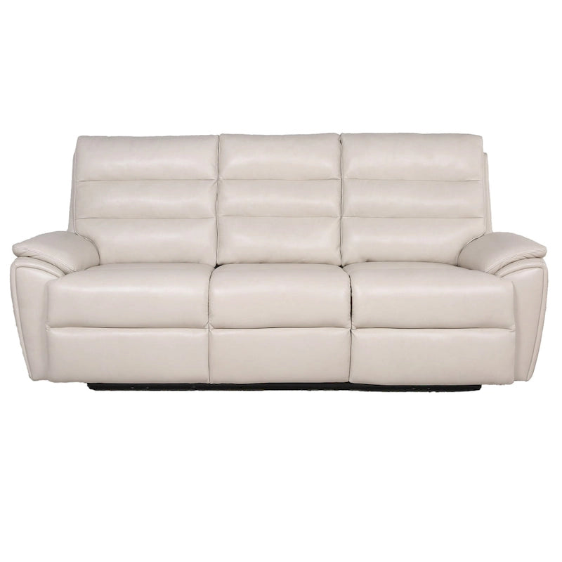 Power Reclining Sofa with Articulating Headrests – Ivory Top Grain Leather