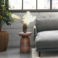 Solid Hardwood Sculptural Accent Side Table – Fully Assembled