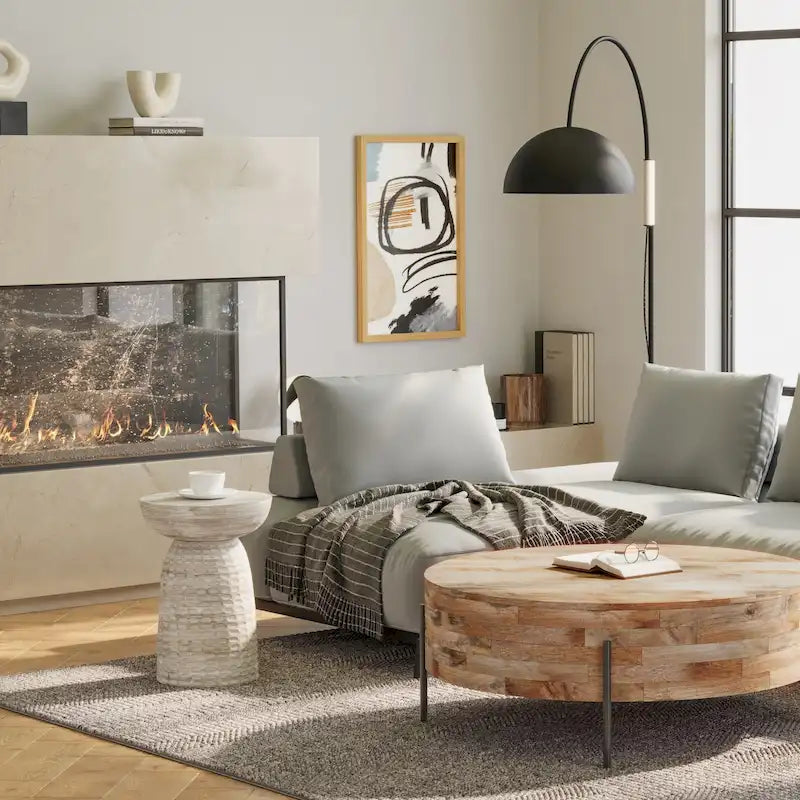 Solid Hardwood Sculptural Accent Side Table – Fully Assembled