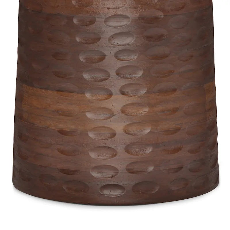 Solid Hardwood Sculptural Accent Side Table – Fully Assembled