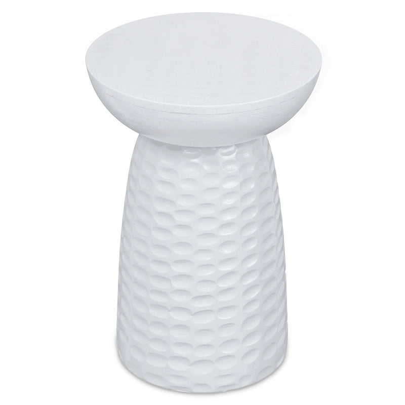 Solid Hardwood Sculptural Accent Side Table – Fully Assembled