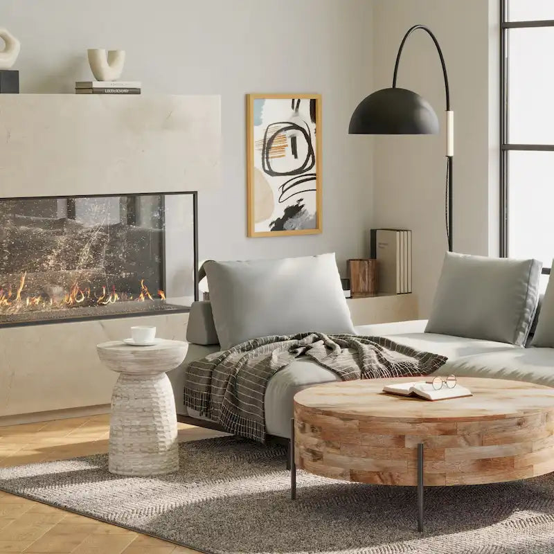 Solid Hardwood Sculptural Accent Side Table – Fully Assembled