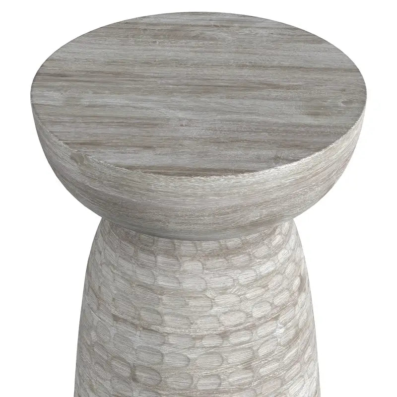 Solid Hardwood Sculptural Accent Side Table – Fully Assembled