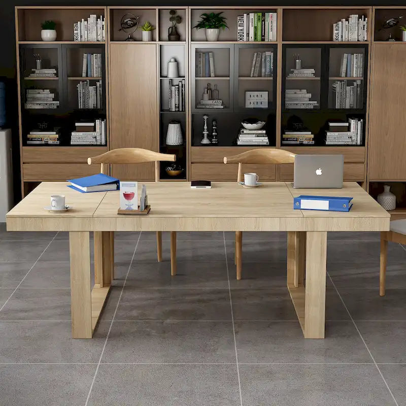 Großer Konferenz- und Büroschreibtisch mit abgeschrägter Kante – 86.6" x 47.2"