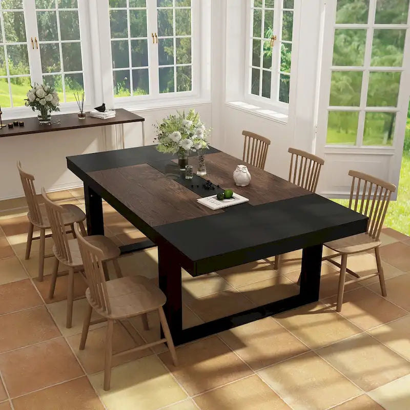 Großer Konferenz- und Büroschreibtisch mit abgeschrägter Kante – 86.6" x 47.2"