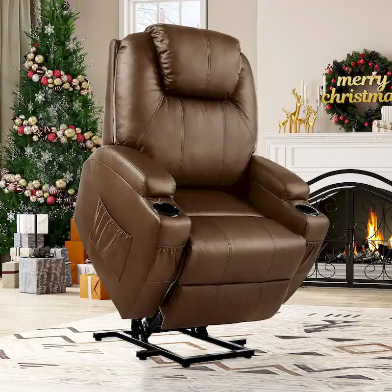 Power Lift Recliner Chair with Massage, Heat & Extended Footrest