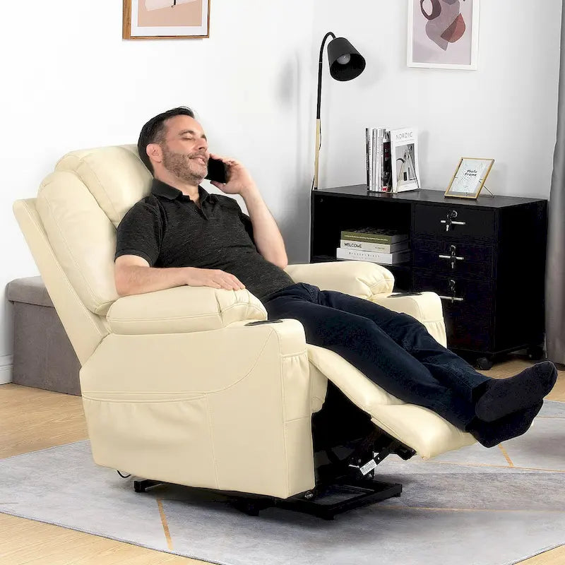 Power Lift Recliner Chair with Massage, Heat & Extended Footrest