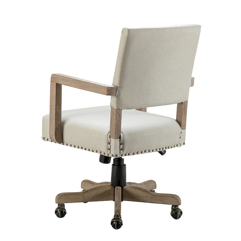 Mid-Back Swivel Task Chair with Nailhead Trim & Height Adjustment