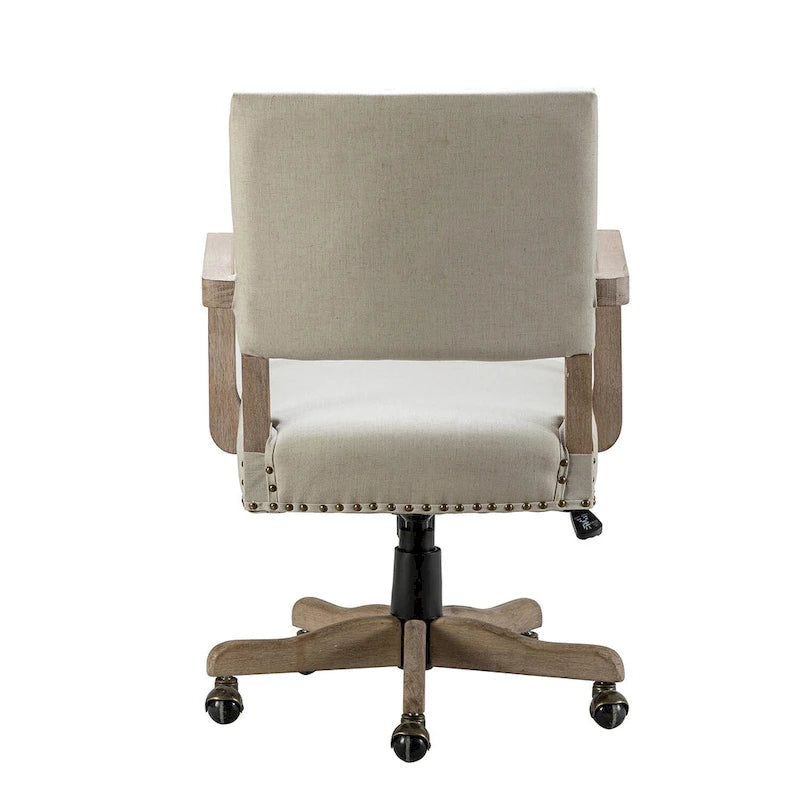 Mid-Back Swivel Task Chair with Nailhead Trim & Height Adjustment