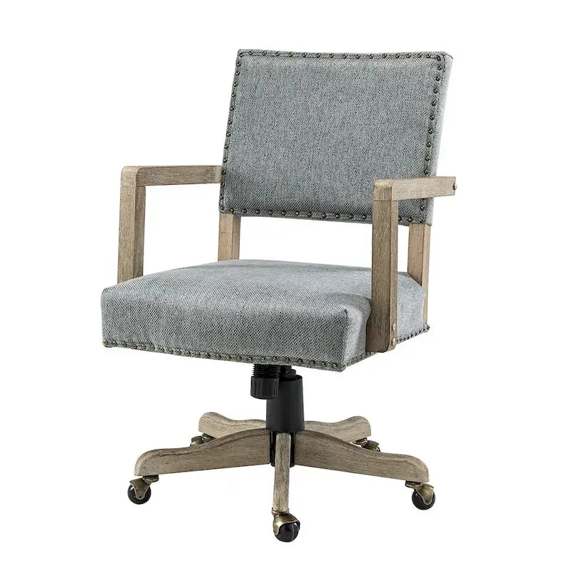 Mid-Back Swivel Task Chair with Nailhead Trim & Height Adjustment