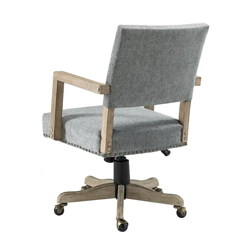 Mid-Back Swivel Task Chair with Nailhead Trim & Height Adjustment