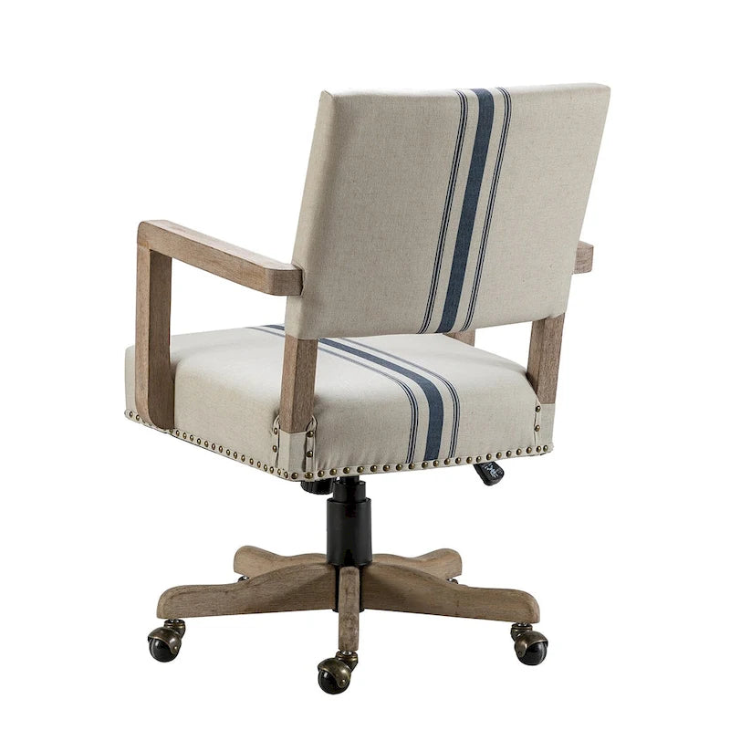 Mid-Back Swivel Task Chair with Nailhead Trim & Height Adjustment