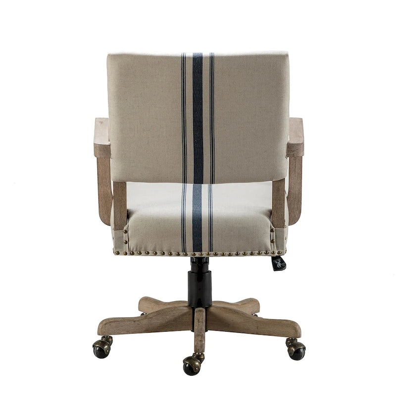 Mid-Back Swivel Task Chair with Nailhead Trim & Height Adjustment