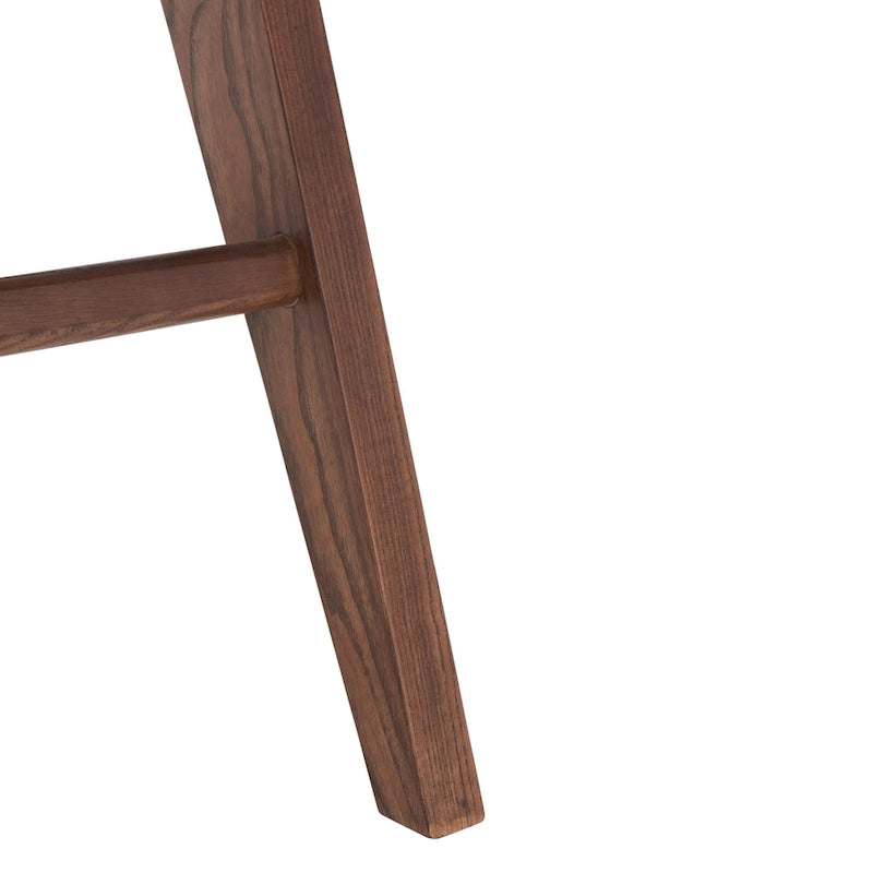 Rattan Back Solid Ash Wood Arm Chair with Cushion
