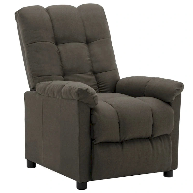Gestoffeerde relaxfauteuil met verstelbare rugleuning en voetensteun - taupe
