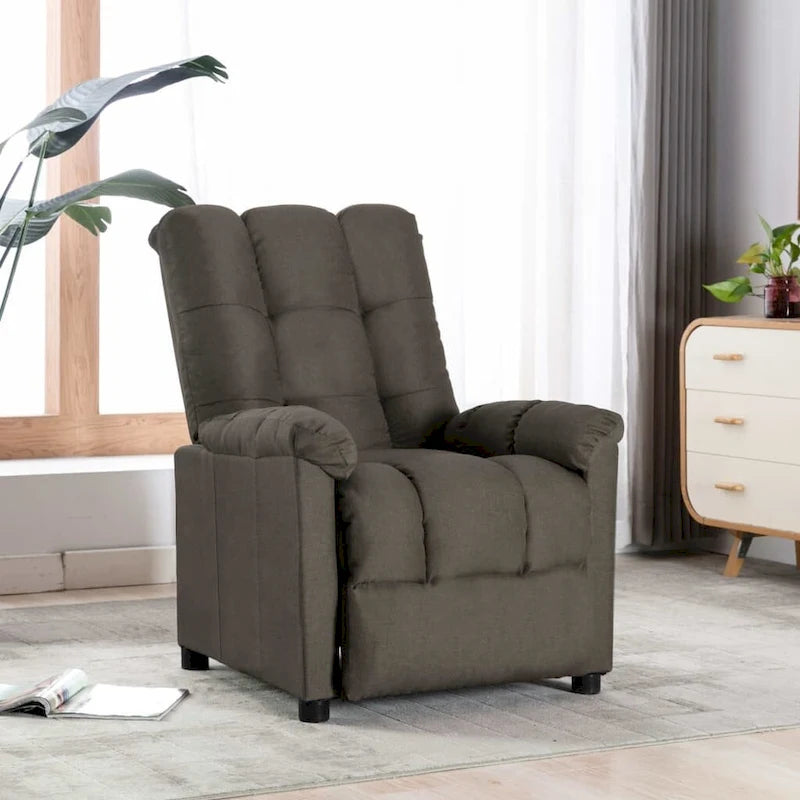Gestoffeerde relaxfauteuil met verstelbare rugleuning en voetensteun - taupe