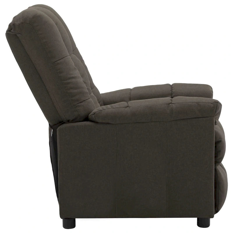 Fabric Recliner Chair with Adjustable Backrest & Footrest – Taupe
