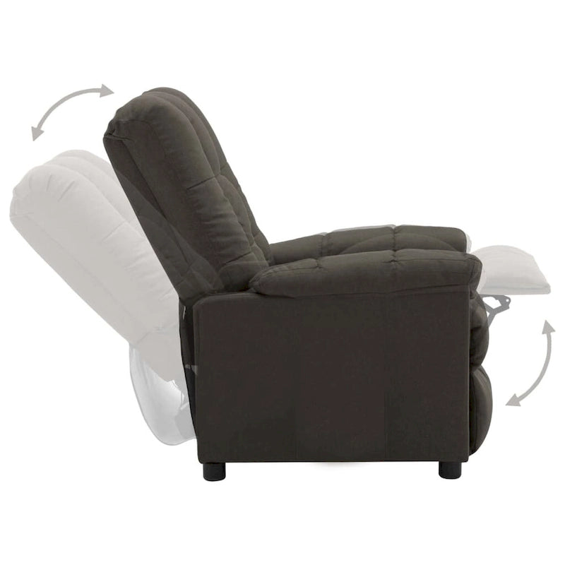 Gestoffeerde relaxfauteuil met verstelbare rugleuning en voetensteun - taupe