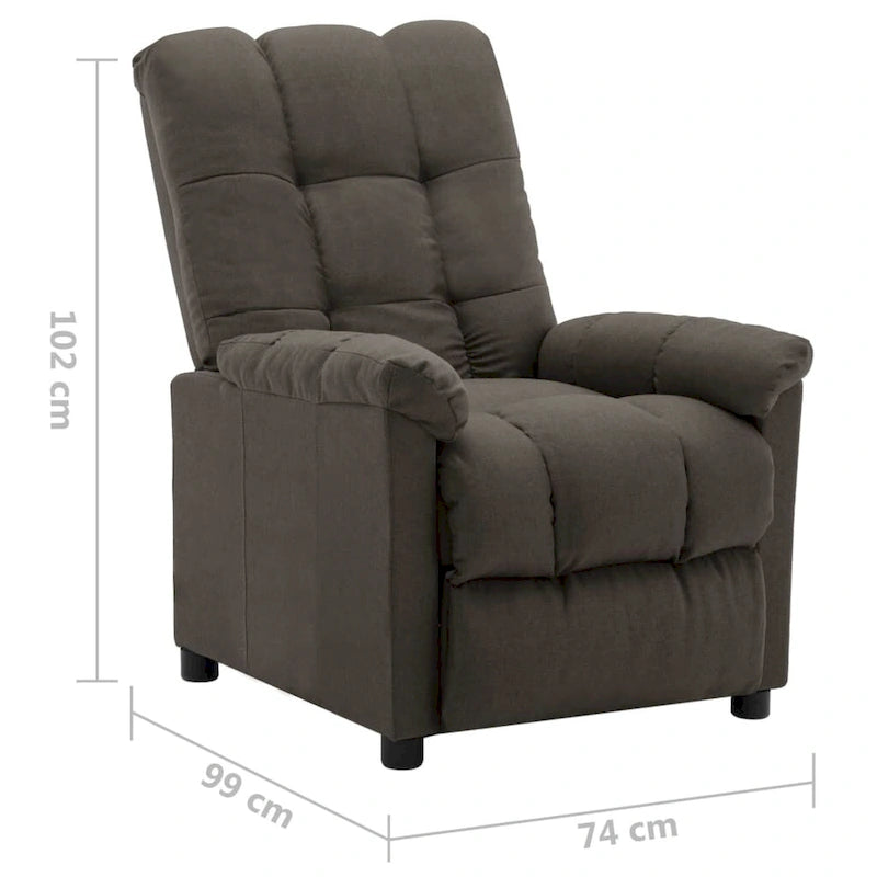 Gestoffeerde relaxfauteuil met verstelbare rugleuning en voetensteun - taupe