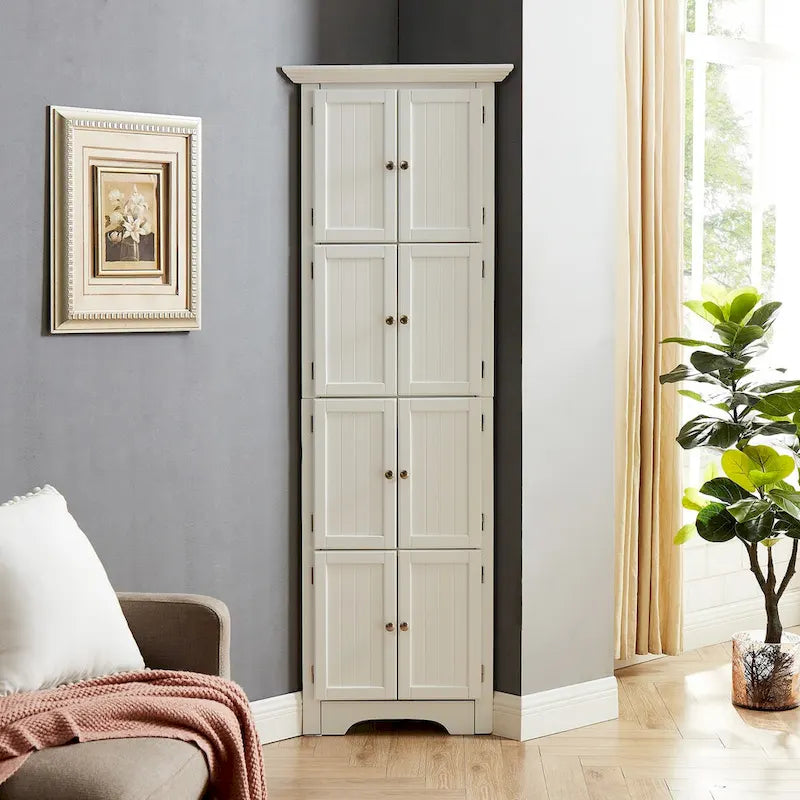 Tall Storage Cabinet with Doors & 4 Shelves