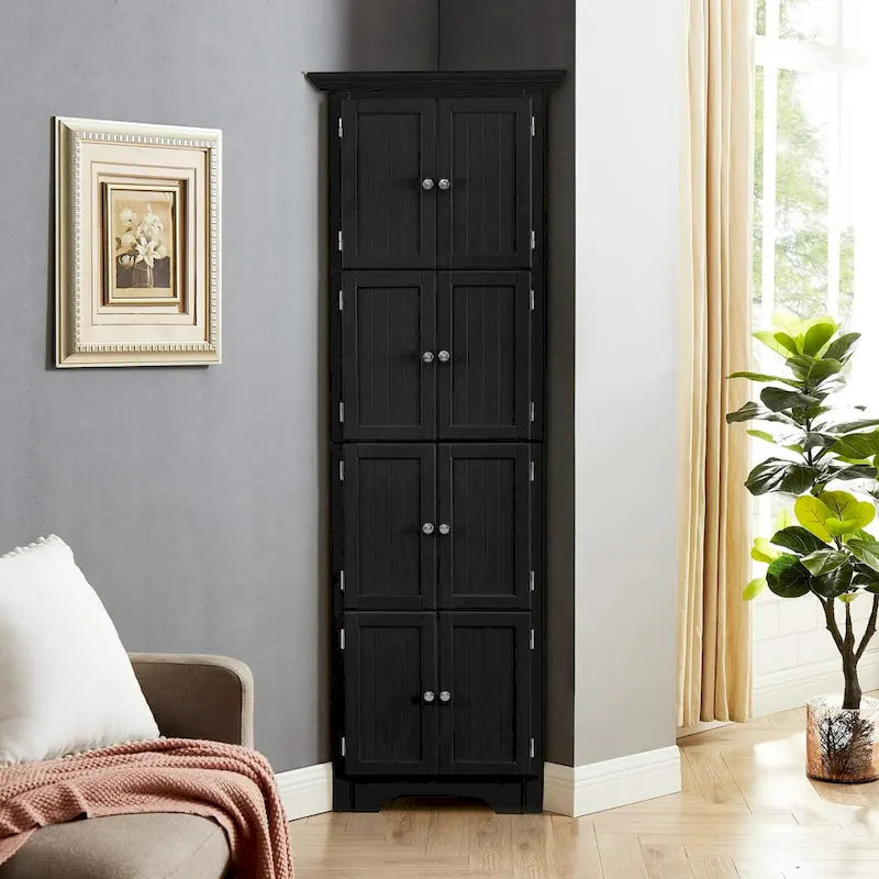 Tall Storage Cabinet with Doors & 4 Shelves