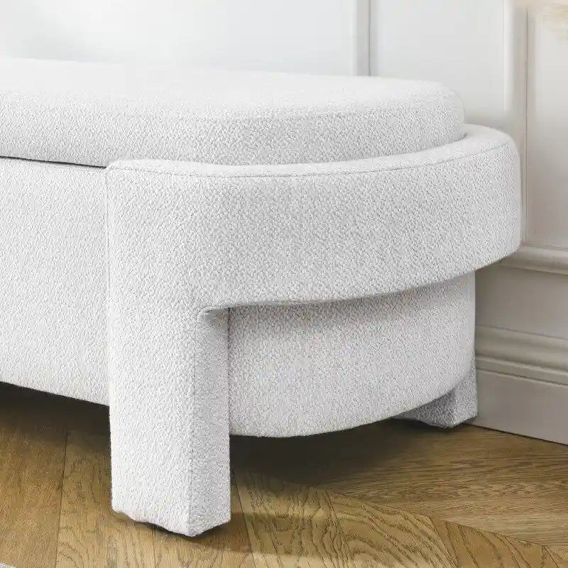 Linen Upholstered Storage Bench with Flip-Top Lid – 51.5"