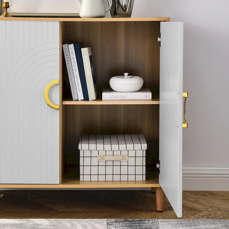 Modern Storage Cabinet with Doors & Adjustable Shelves