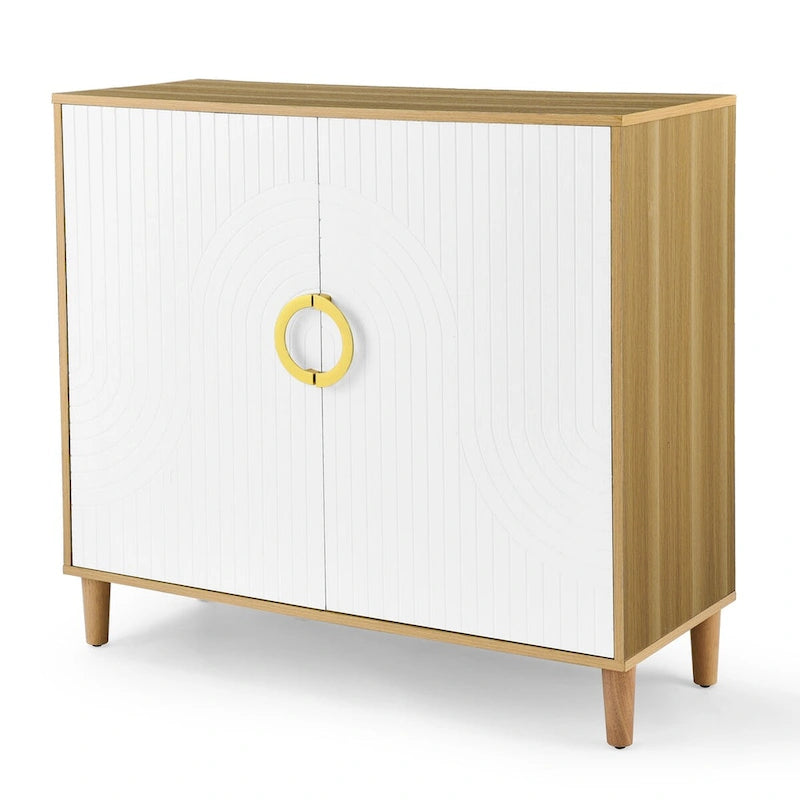 Modern Storage Cabinet with Doors & Adjustable Shelves