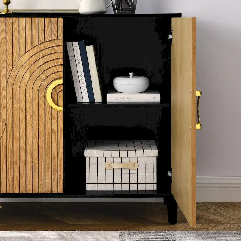 Modern Storage Cabinet with Doors & Adjustable Shelves